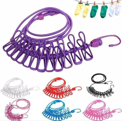Premium Heavy Duty Cloth Drying Rope with Hooks  Adjustable Laundry Line