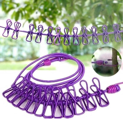 Premium Heavy Duty Cloth Drying Rope with Hooks  Adjustable Laundry Line