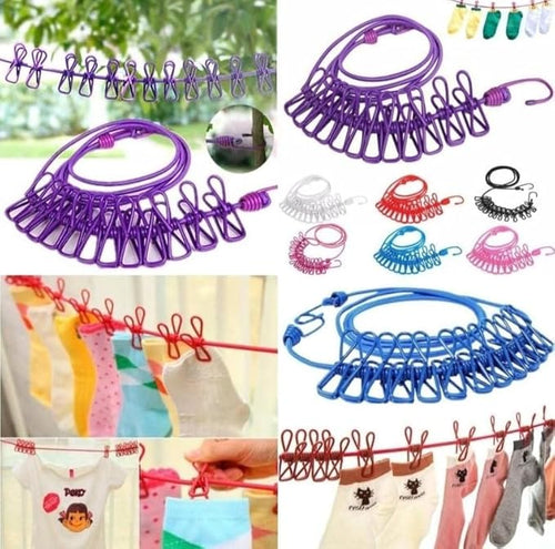 Premium Heavy Duty Cloth Drying Rope with Hooks  Adjustable Laundry Line
