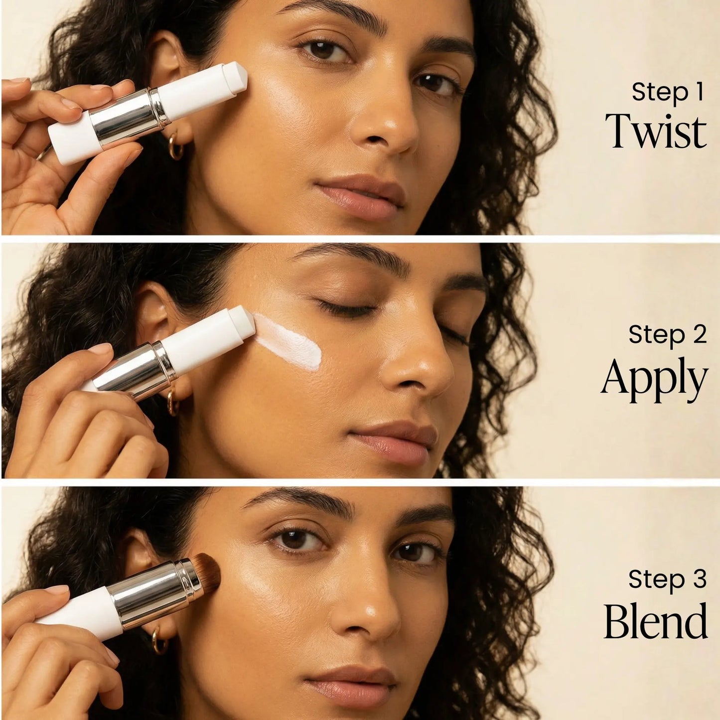 2-in-1 Color Changing Foundation Stick with Brush for All Skin Types