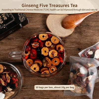 18 Flavor Ginseng Herbal Tea | Premium Herbal Wellness Tea Blend (30 Tea Bags)